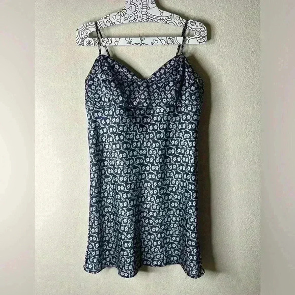 Free People On Our Radar Slip Dress Navy Combo size Medium - Picture 2 of 8